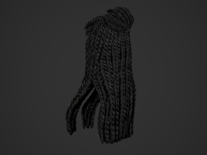 Female Hair Cards Style 7 - Braids And Knot 3D 模型