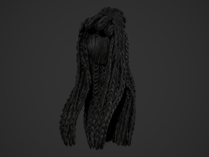Female Hair Cards Style 7 - Braids And Knot 3D 模型