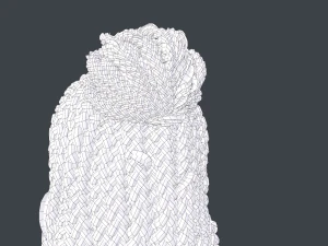 Female Hair Cards Style 7 - Braids And Knot 3D Model