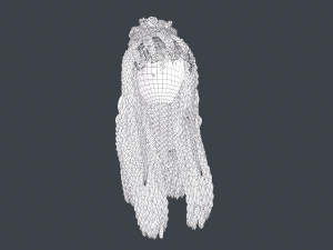 Female Hair Cards Style 7 - Braids And Knot 3D 模型