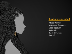 Female Hair Cards Style 8 - Braids And Knot 2 Modello 3D