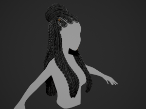 Female Hair Cards Style 8 - Braids And Knot 2 Modello 3D