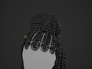 Female Hair Cards Style 8 - Braids And Knot 2 Modello 3D