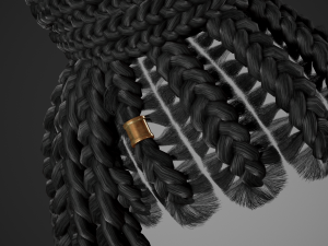 Female Hair Cards Style 8 - Braids And Knot 2 Modello 3D