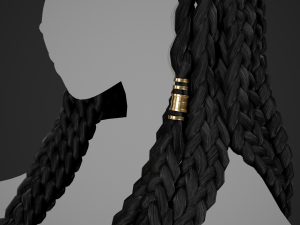 Female Hair Cards Style 8 - Braids And Knot 2 Modello 3D