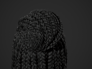 Female Hair Cards Style 8 - Braids And Knot 2 Modello 3D