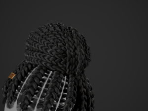 Female Hair Cards Style 8 - Braids And Knot 2 Modello 3D