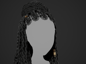 Female Hair Cards Style 8 - Braids And Knot 2 Modello 3D