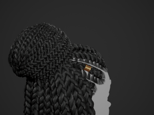 Female Hair Cards Style 8 - Braids And Knot 2 Modello 3D