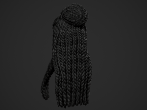 Female Hair Cards Style 8 - Braids And Knot 2 Modello 3D