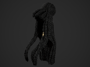 Female Hair Cards Style 8 - Braids And Knot 2 Modello 3D