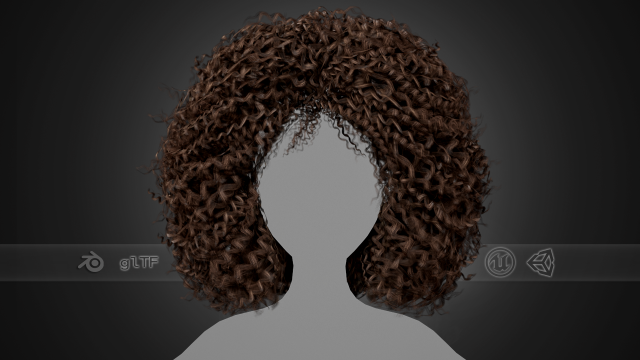 Female Hair Cards Style 9 - Wild Loose 3D Model .c4d .max .obj .3ds .fbx .stl .blend 