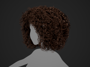 Female Hair Cards Style 9 - Wild Loose 3D Model