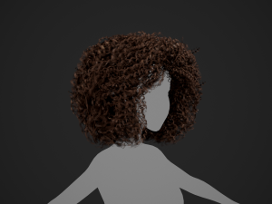 Female Hair Cards Style 9 - Wild Loose 3D Model