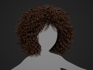 Female Hair Cards Style 9 - Wild Loose 3D Model