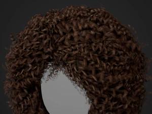 Female Hair Cards Style 9 - Wild Loose 3D Model