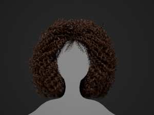 Female Hair Cards Style 9 - Wild Loose 3D Model