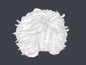 Female Hair Cards Style 9 - Wild Loose 3D Model