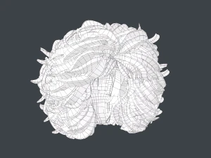 Female Hair Cards Style 9 - Wild Loose 3D Model