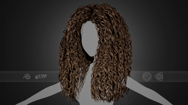 Female Hair Cards Style 10 - Long Curly Modelo 3D .c4d .max .obj .3ds .fbx .stl .blend 