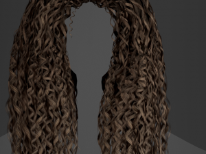 Female Hair Cards Style 10 - Long Curly Modelo 3D