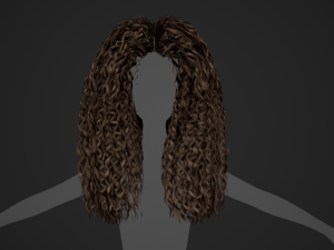 Female Hair Cards Style 10 - Long Curly Modelo 3D