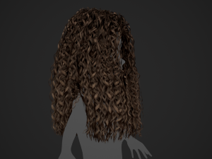 Female Hair Cards Style 10 - Long Curly Modelo 3D