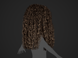 Female Hair Cards Style 10 - Long Curly Modelo 3D