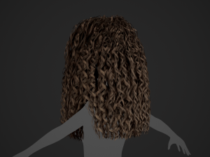 Female Hair Cards Style 10 - Long Curly Modelo 3D