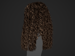 Female Hair Cards Style 10 - Long Curly Modelo 3D
