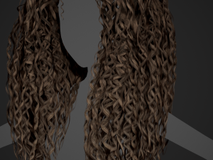Female Hair Cards Style 10 - Long Curly Modelo 3D