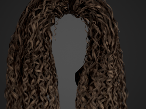 Female Hair Cards Style 10 - Long Curly Modelo 3D