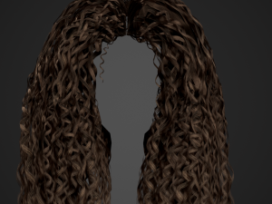 Female Hair Cards Style 10 - Long Curly Modelo 3D