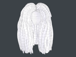Female Hair Cards Style 10 - Long Curly Modelo 3D