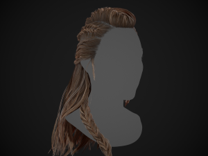 Female Hair Cards Style 1 - Viking Hair Model 3D