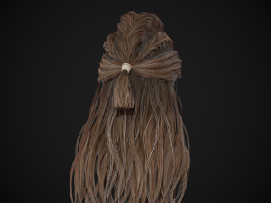 Female Hair Cards Style 1 - Viking Hair Model 3D