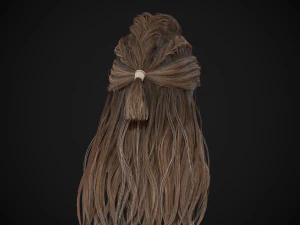 Female Hair Cards Style 1 - Viking Hair 3D Model