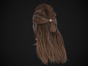 Female Hair Cards Style 1 - Viking Hair Model 3D