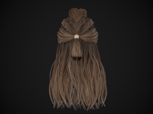 Female Hair Cards Style 1 - Viking Hair Model 3D