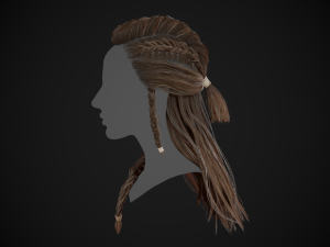Female Hair Cards Style 1 - Viking Hair Model 3D