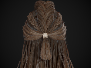 Female Hair Cards Style 1 - Viking Hair Model 3D