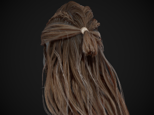 Female Hair Cards Style 1 - Viking Hair Model 3D