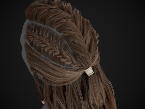 Female Hair Cards Style 1 - Viking Hair Model 3D