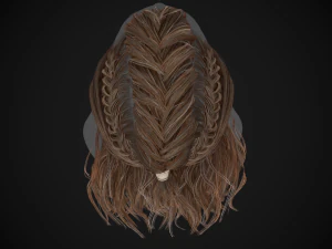 Female Hair Cards Style 1 - Viking Hair 3D Model