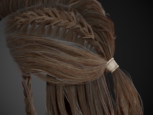 Female Hair Cards Style 1 - Viking Hair Model 3D