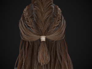 Female Hair Cards Style 1 - Viking Hair Model 3D