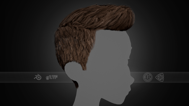 Male Hair Cards Style 2 - Short Straight 1 Modelo 3D .c4d .max .obj .3ds .fbx .stl .blend 