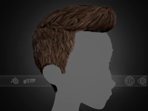 Male Hair Cards Style 2 - Short Straight 1 3D Model