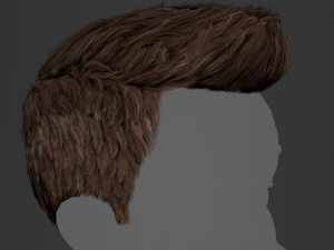 Male Hair Cards Style 2 - Short Straight 1 Modelo 3D