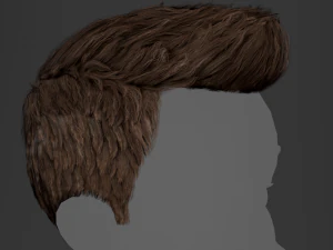 Male Hair Cards Style 2 - Short Straight 1 3D Model